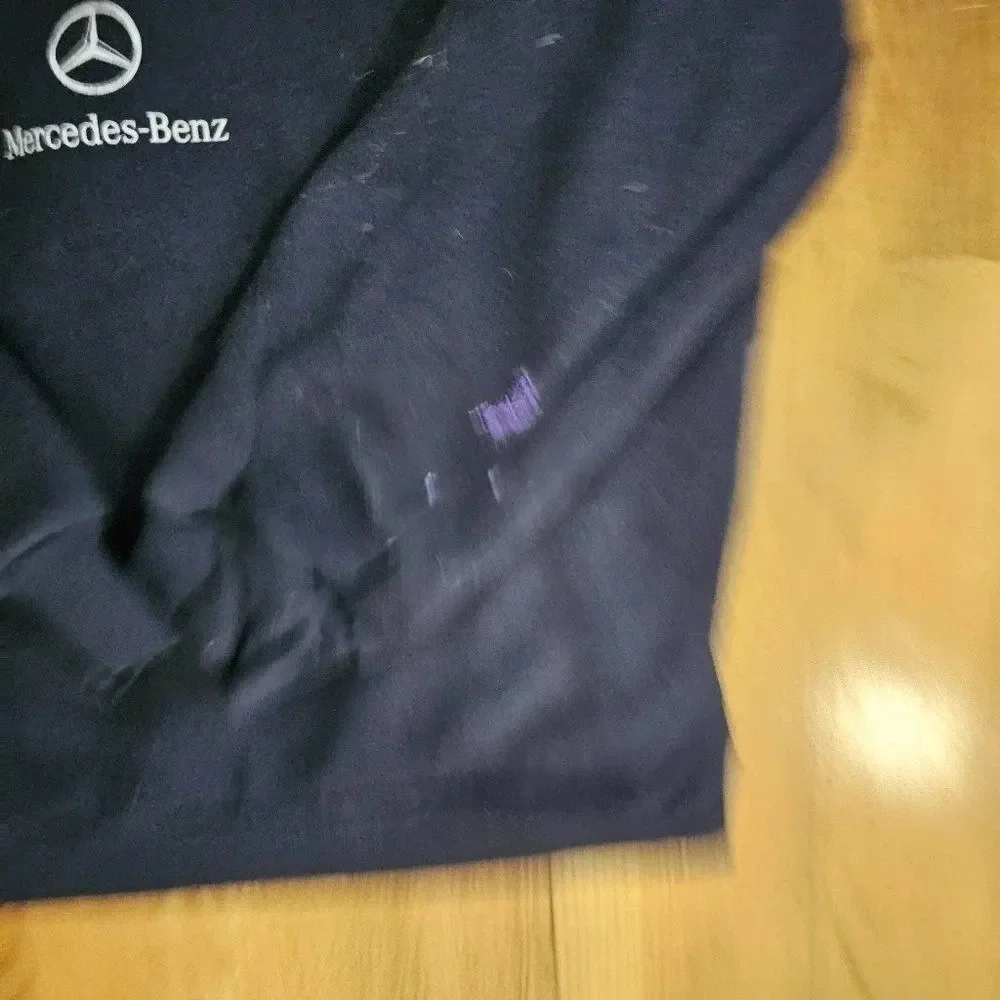 Mercedes Benz Boy's Navy Blue Long Sleeves Full Zip Hoodie Size 12